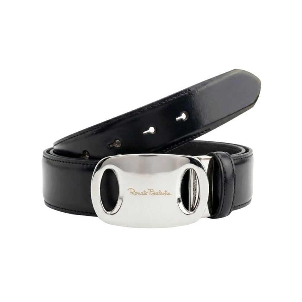 Renato Balestra Napoli Classic Edge Black Adjustable Mens Belt